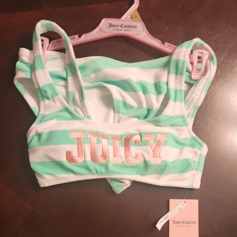 Juicy Couture Striped Bikini Top And Bitrom Sizw Small